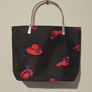 Red Hat Society By Red Hattitude tylish Black Tote Bag w/Red & Purple Accents